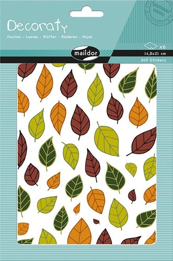 [AE142C] Decoraty, Sach 6 pl 14,8x21cm, Feuilles