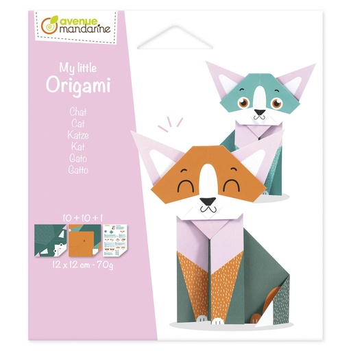 [OR508C] My little Origami, Chat, 12 x 12 cm, 20F, 70g