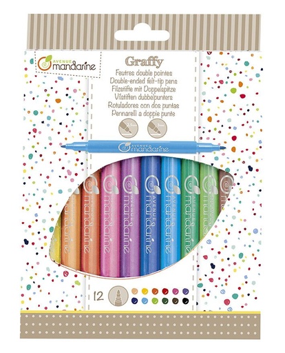 [CC031O] Pak van 12 duo viltstiften