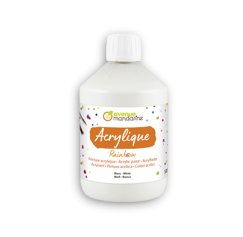 [RB0250500010C] Peinture acrylique Rainbow 500mL Blanc