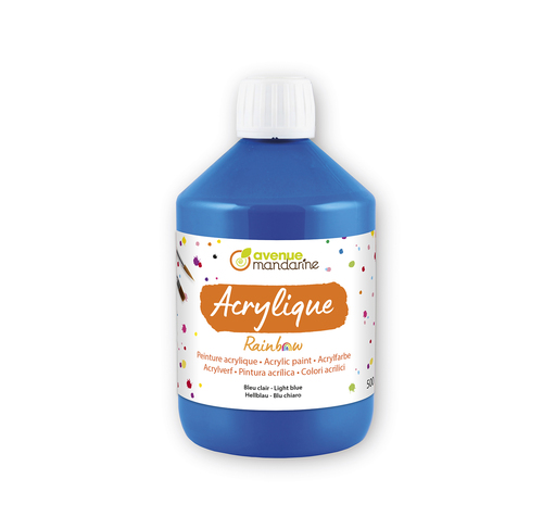 [RB0250500215C] Peinture acrylique Rainbow 500mL Bleu Clair