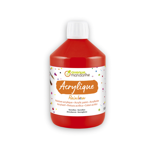 [RB0250500490C] Peinture acrylique Rainbow 500mL Vermillon