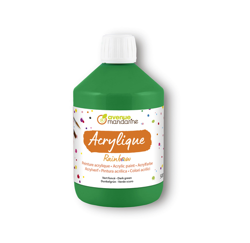 [RB0250500626C] Peinture acrylique Rainbow 500mL Vert foncé