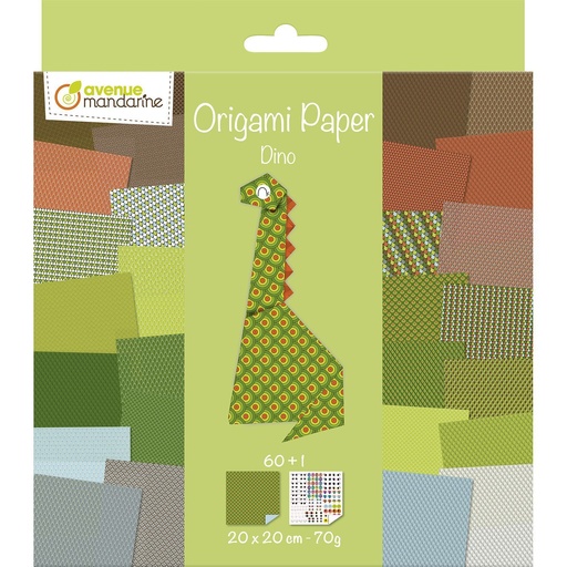 [OR512C] Origami Paper, Dino, 20 x 20 cm, 60F, 70g