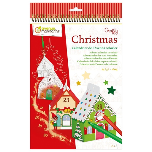 [GY123C] Graffy Christmas, Calendrier de l'avent à colorier