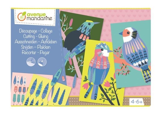 [KC078C] Boîte créative, Découpagecollage, Oiseaux