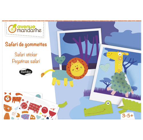 [KC044C] Boîte créative, Safari de gommettes