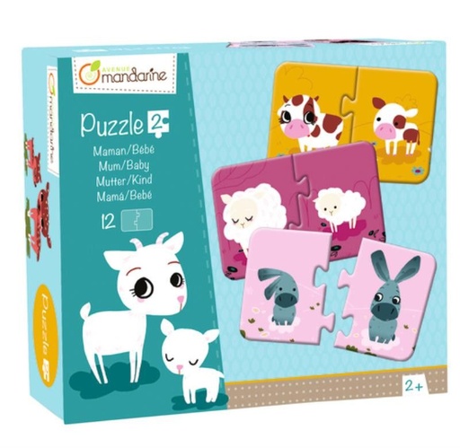 [JE502O] Puzzles 2 pièces, Maman/bébé