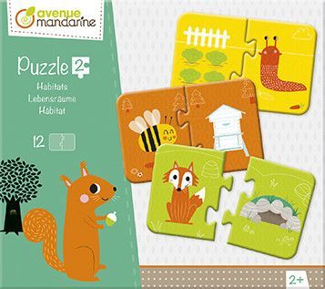 [JE511C] * Puzzles 2 pièces, Les habitats