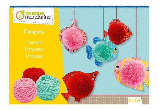 [KC097C] * Boîte créative, Pompons, Poissons