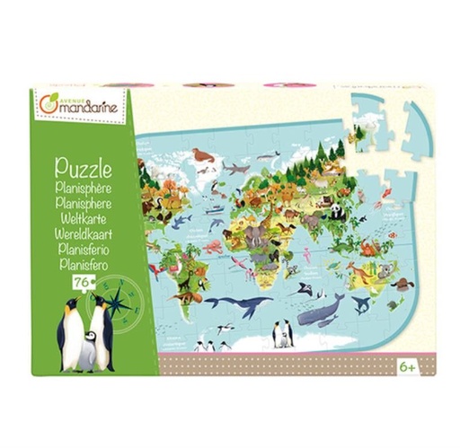 [PU014C] Puzzle éducatif, Planisphère