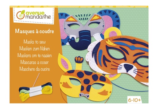[KC135C] Boîte créative, Masques à coudre, Animaux de la savane