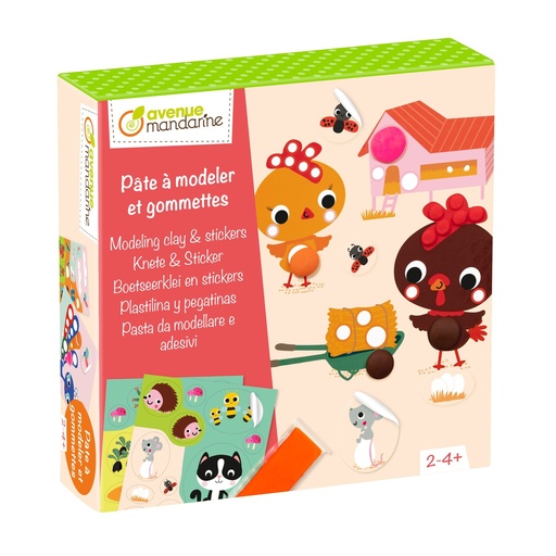 [KC161C] Coffret créatif, Pâte à modeler et gommettes