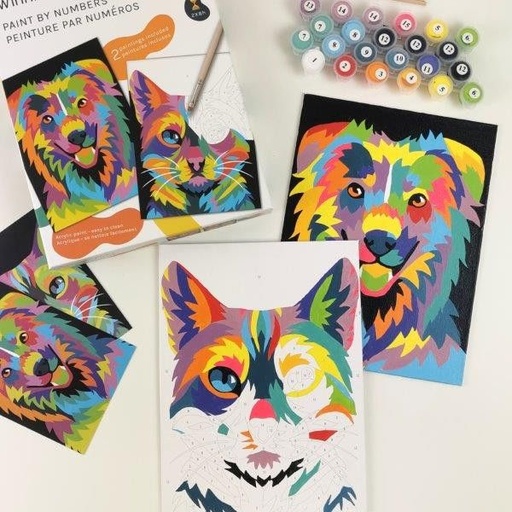 [WP-KIDPBN-4] Peinture numéro Chat et chien