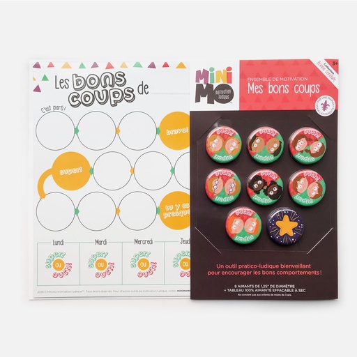 [FRBC-0008T] Mes bons coups (tableau + 8 aimants)