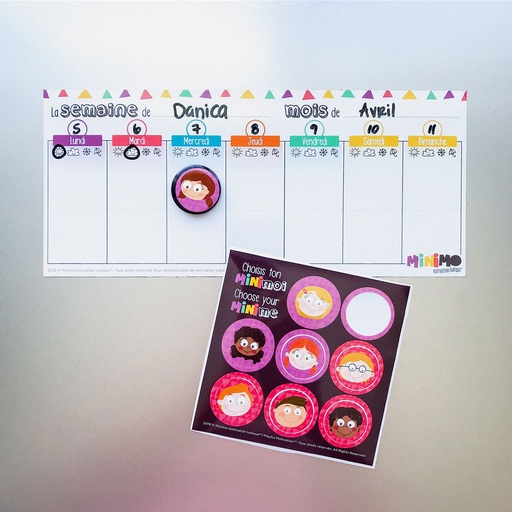 [FRSE-0001T] Semainier Ma petite semaine (tableau + aimant + autocollants)
