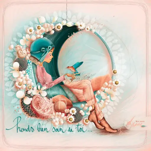 [CS 1185] CS 1185 - Carte Mon Amie Luce "Prends bien soin de toi"