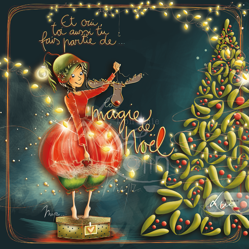 [CS 1192] CS 1192 - Carte Mon Amie Luce "La magie de Noel"
