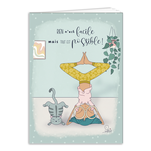 [CAR 895] CAR 895 Popie Carnet  A6 "Rien n'est facile mais tout est possible"